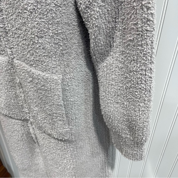 Barefoot Dreams Gray Teddy shirt lounge with 3/4-Zip and Standing Collar l/xl - Picture 5 of 9